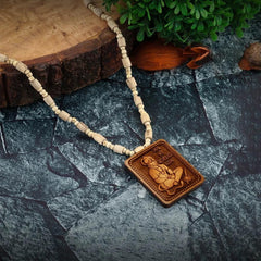 Original & Natural Wood Tulsi Kanthi Mala With Hanuman ji Locket Pendant (Pack of 2) | Buy 1 Get 1 FREE