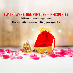 अक्षय तृतीया स्पेशल कॉम्बो - वैभव लक्ष्मी एवं श्री कुबेर मूर्ति + कुबेर धन वर्षा पोटली