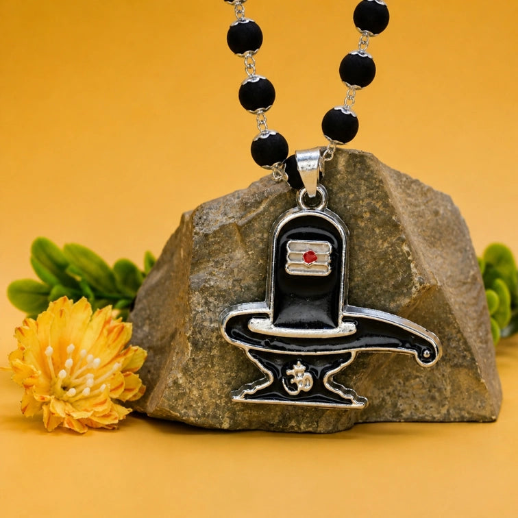 Shiva Lingam Pendant with Karungali Mala