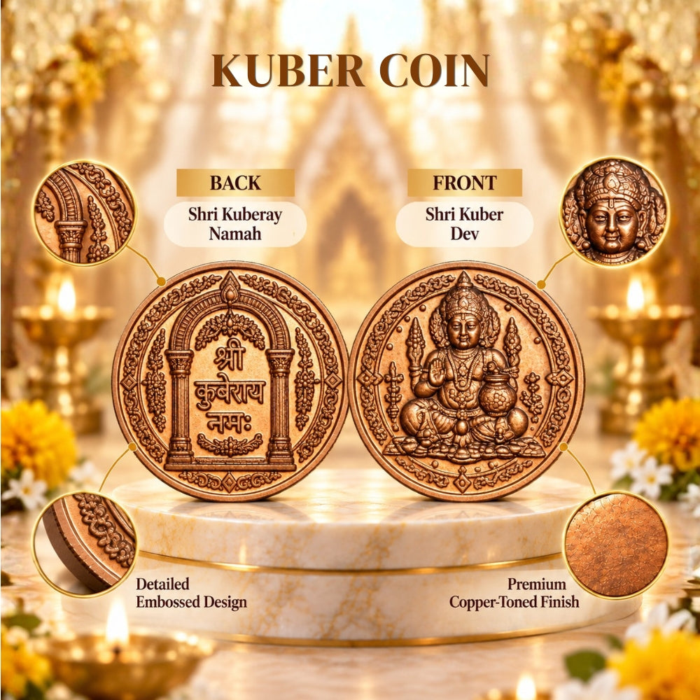 Shubh Labh Samriddhi Combo (Laxmi-Ganesh coin + Kuber Coin) | Exclusive to VAMA, other brands are fake - VAMA Mall