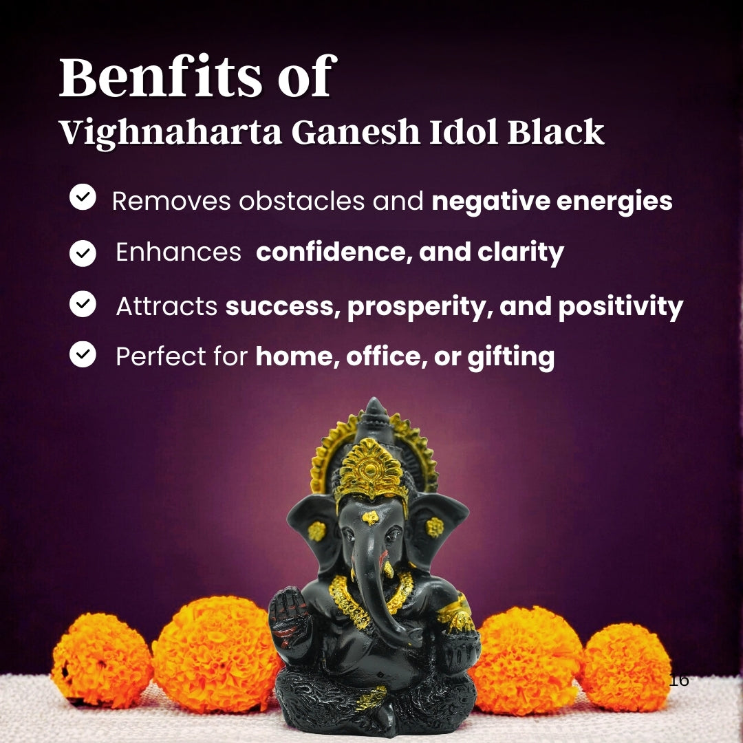 Benfis of Vighnaharta ganesh idol Black 
