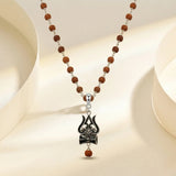 Silver Rudraksha Mala with Shiva Trisul Pendant | Exclusive to VAMA, other brands are fake - VAMA Mall