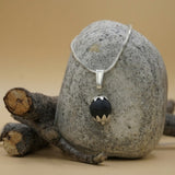 Lava Stone Pendant with Silver Chain