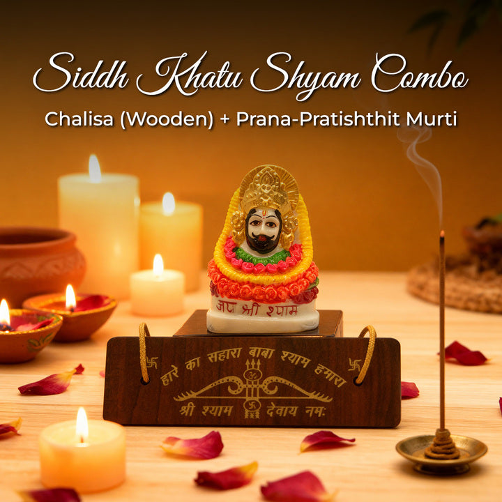 Siddh Khatu Shyam Combo (Chalisa + Murti) + FREE 5 Mukhi Rudraksha