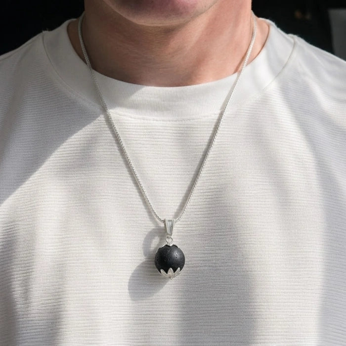 Karungali Pendant with Silver Chain