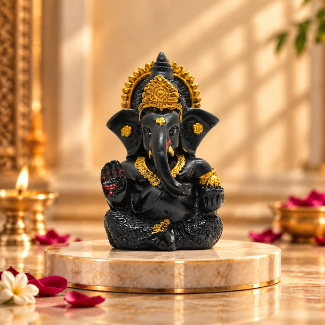 Vighnaharta Ganesh Idol - Black | Exclusive to VAMA, other brands are fake - VAMA Mall