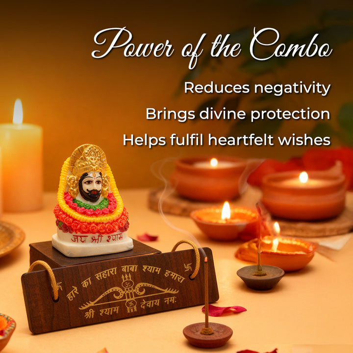 Siddh Khatu Shyam Combo (Chalisa + Murti) + FREE 5 Mukhi Rudraksha