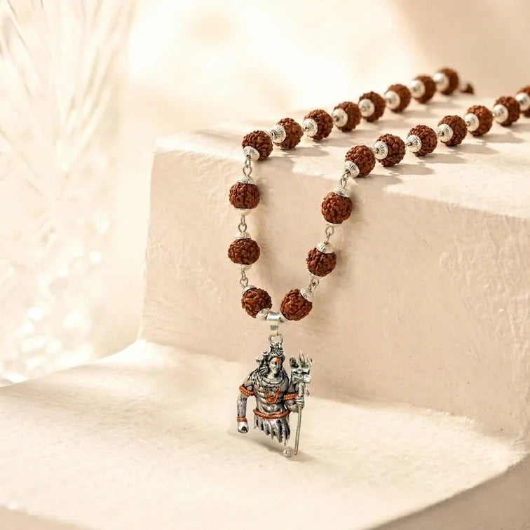 Shiva Damru Pendant with Rudraksha Mala | Exclusive to VAMA, other brands are fake - VAMA Mall