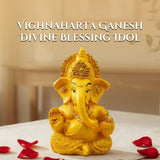 Vighnaharta Ganesh Idol in golden colour