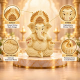 Vighnaharta Ganesh Idol - Ivory | Exclusive to VAMA, other brands are fake - VAMA Mall