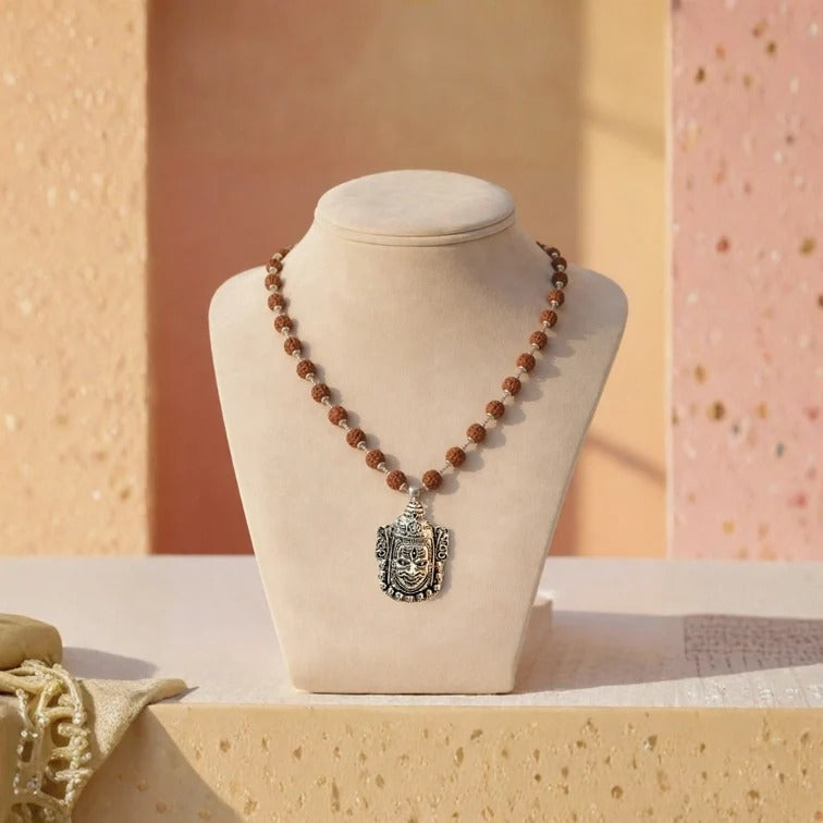 Kalbhairav Pendant with Rudraksha Mala | Exclusive to VAMA, other brands are fake - VAMA Mall