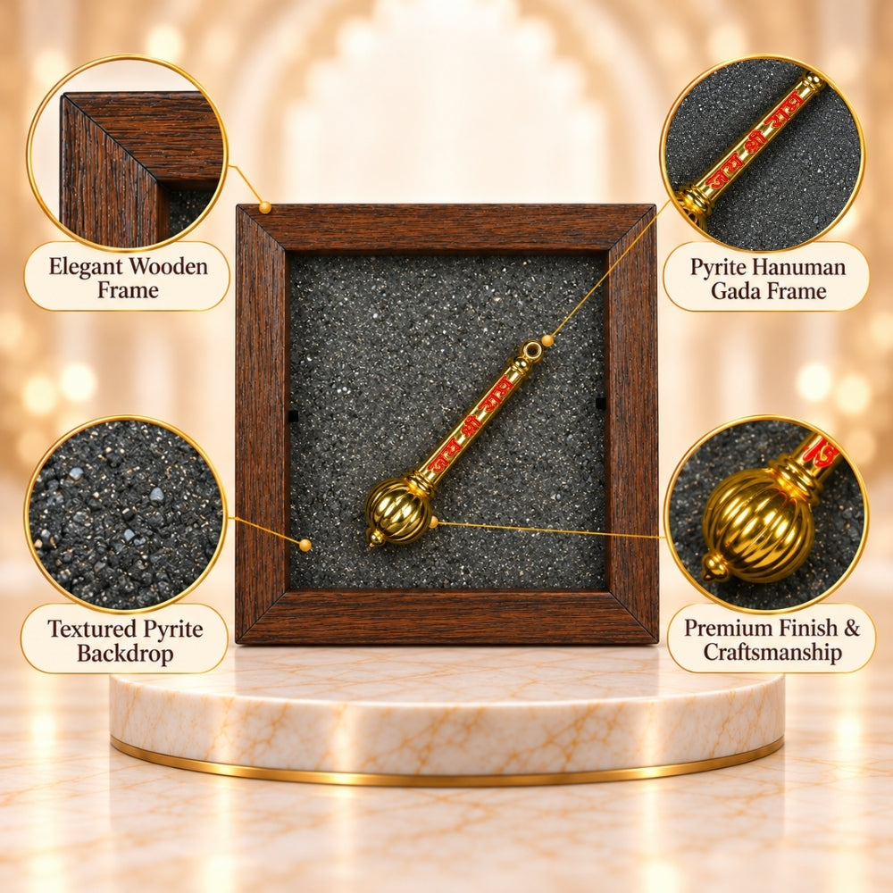 Pyrite Hanuman Gada Frame | Exclusive to VAMA, other brands are fake - VAMA Mall