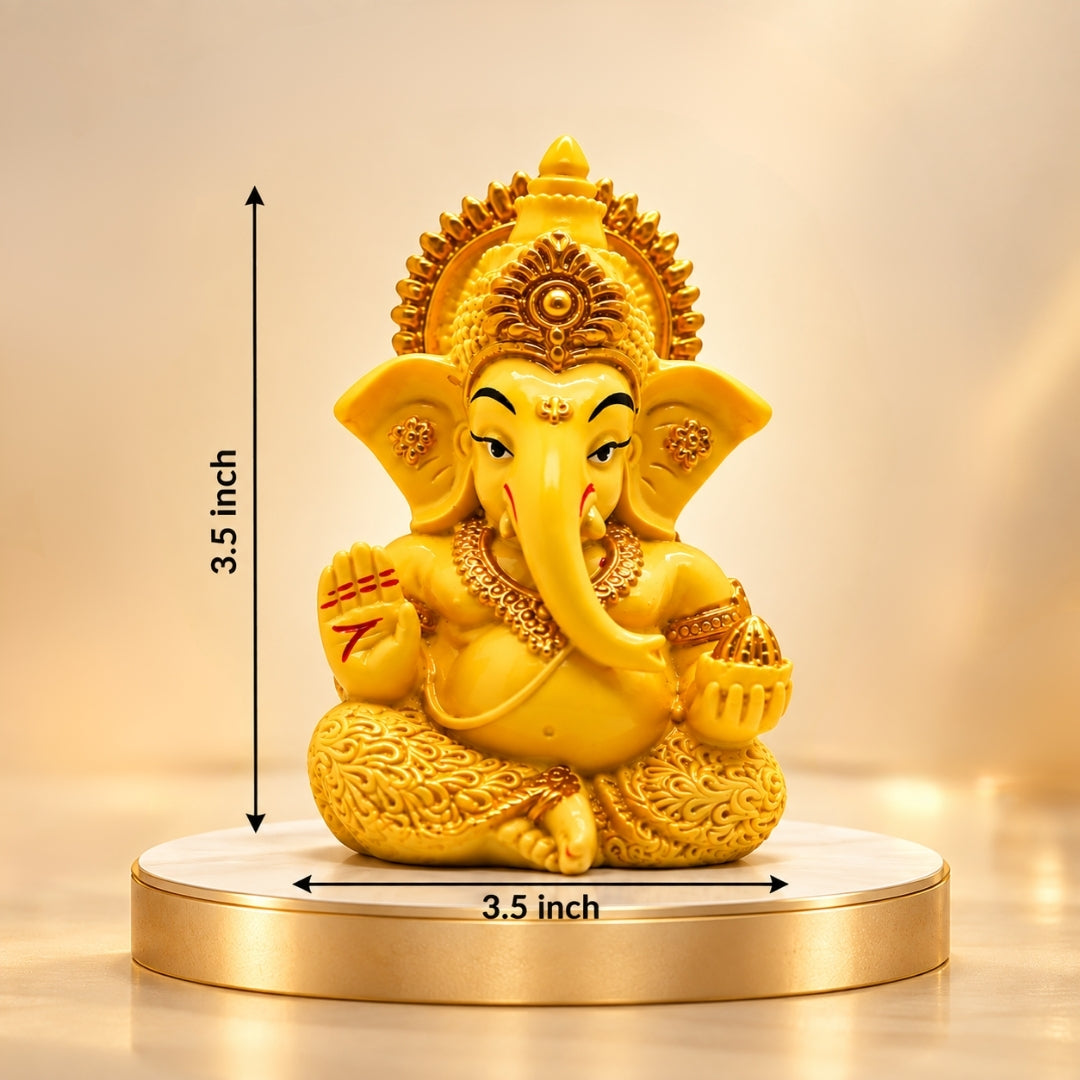 Vighnaharta Ganesh Idol - Golden | Exclusive to VAMA, other brands are fake - VAMA Mall