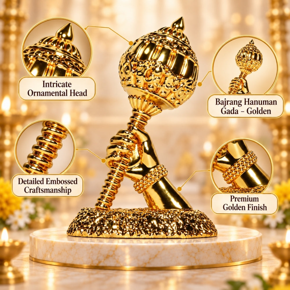 Bajrang Hanuman Gada - Golden | Exclusive to VAMA, other brands are fake - VAMA Mall