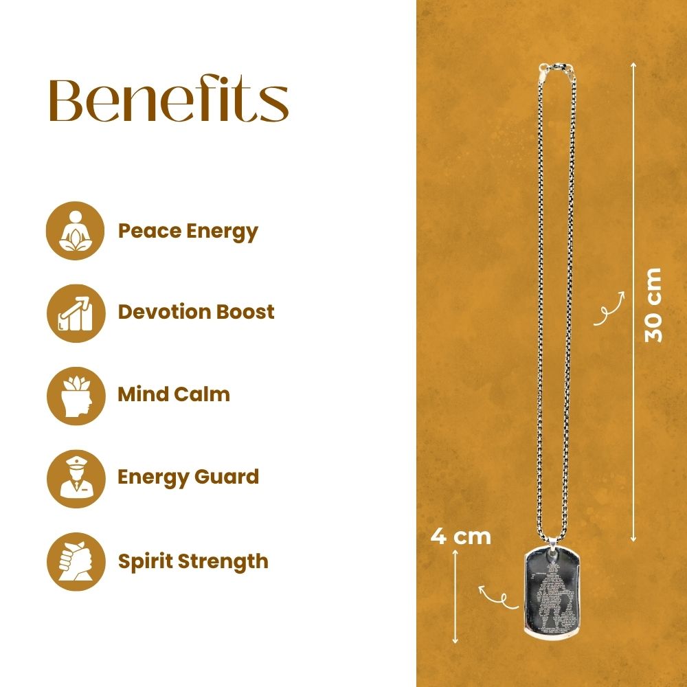 Silver Hanuman Chalisa Pendant With Chain | Exclusive to VAMA, other brands are fake - VAMA Mall