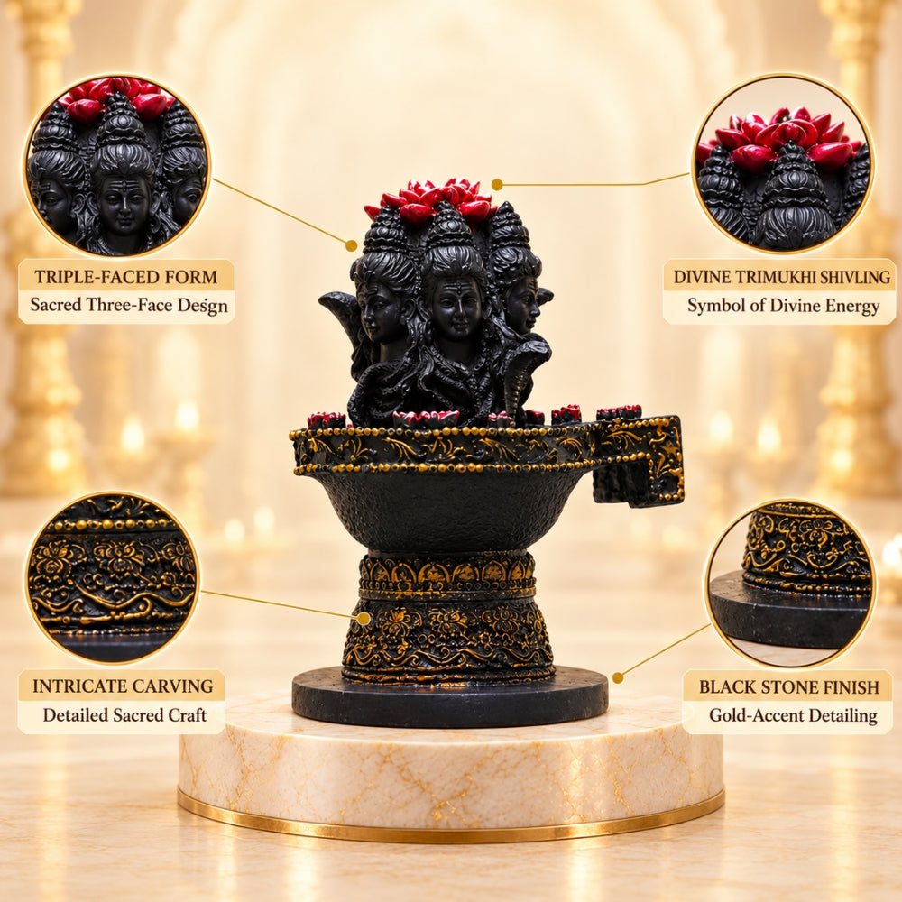 Trimukhi Shivling – Symbol of Divine Energy | Exclusive to VAMA, other brands are fake - VAMA Mall