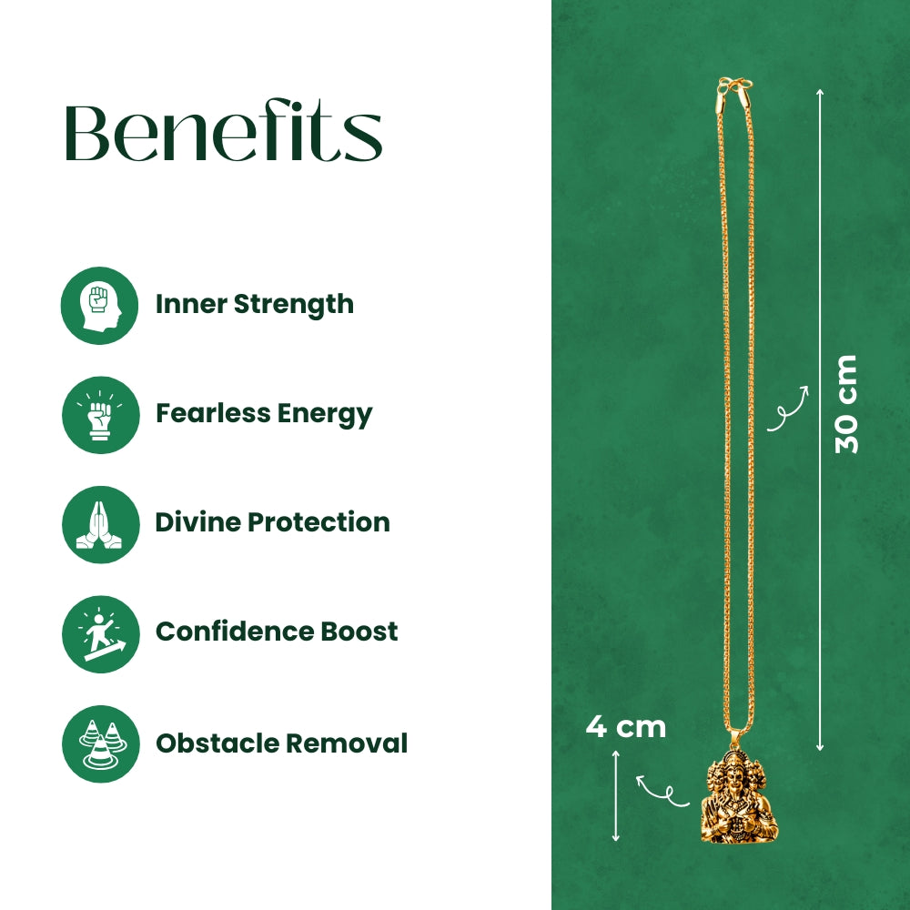 Hanuman Ji Strength Pendant with Chain | Exclusive to VAMA, other brands are fake - VAMA Mall