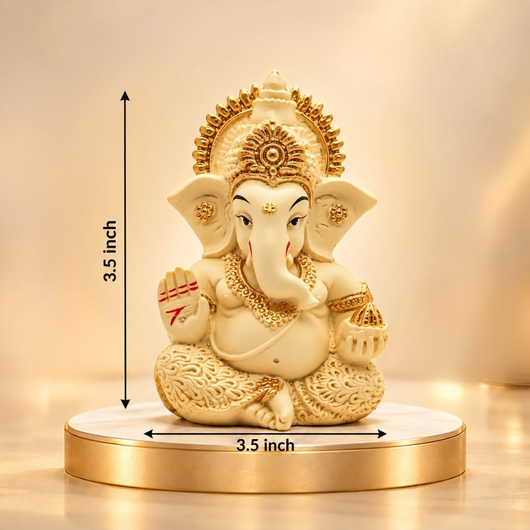 Vighnaharta Ganesh Idol - Ivory | Exclusive to VAMA, other brands are fake - VAMA Mall