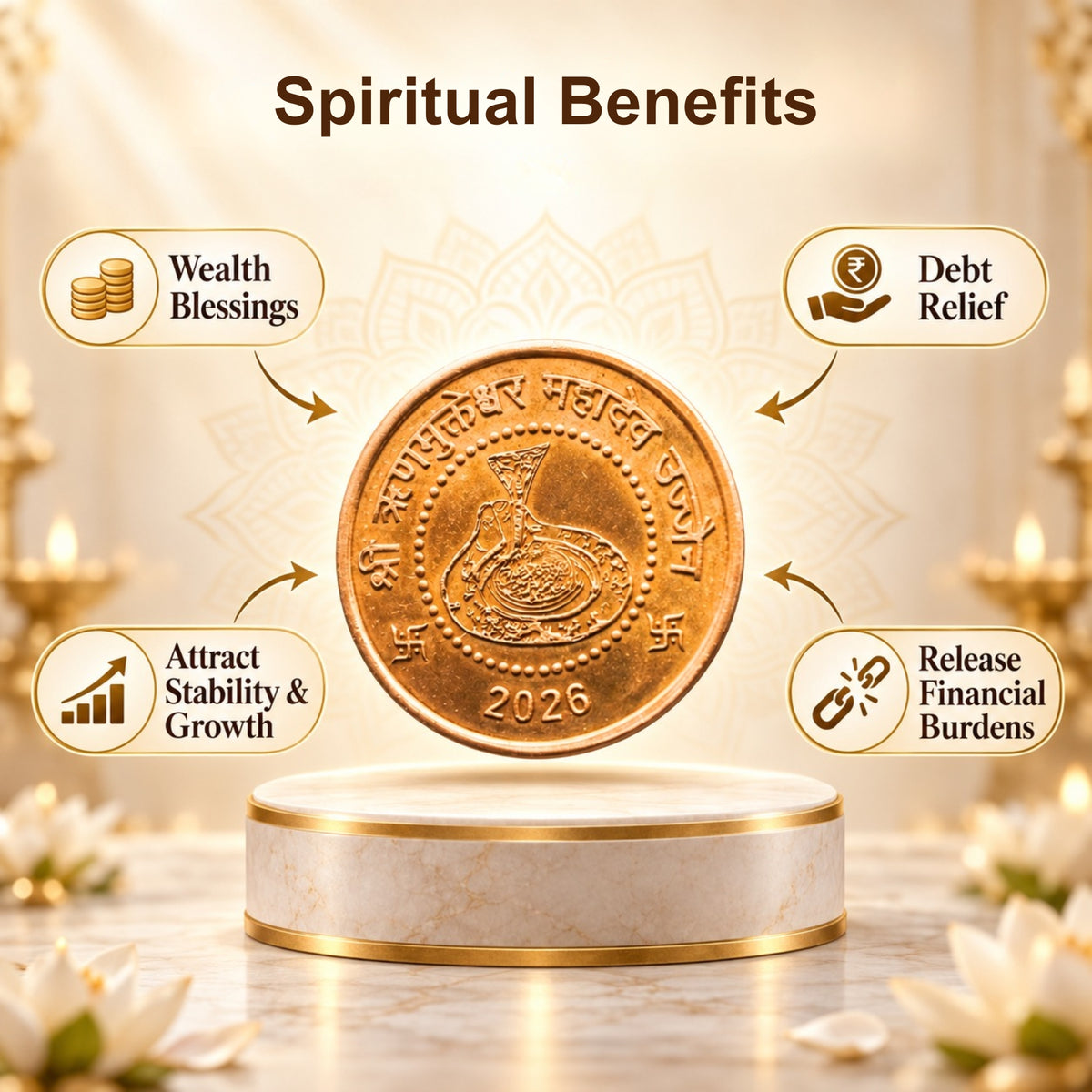 Rinmukteshwar Siddh Coin/Sikka | Blessed At Rinmukteshwar Temple, Ujjain - VAMA Mall