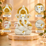 Vighnaharta Ganesh Idol - White | Exclusive to VAMA, other brands are fake - VAMA Mall