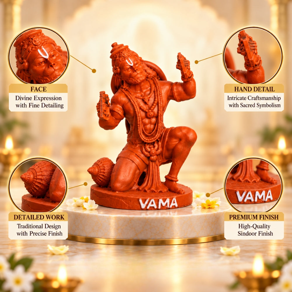 Ram Rasik Hanuman Idol - Sindoor | Exclusive to VAMA, other brands are fake - VAMA Mall