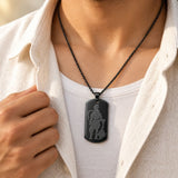 Black Hanuman Chalisa Pendant With Chain