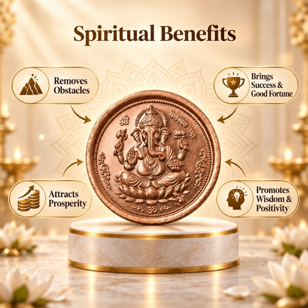 Sacred Laxmi Ganesh Blessing Sikka | Coin for Diwali Puja & Dhanteras