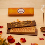 VAMA incense packaging with incense sticks and rose petals.