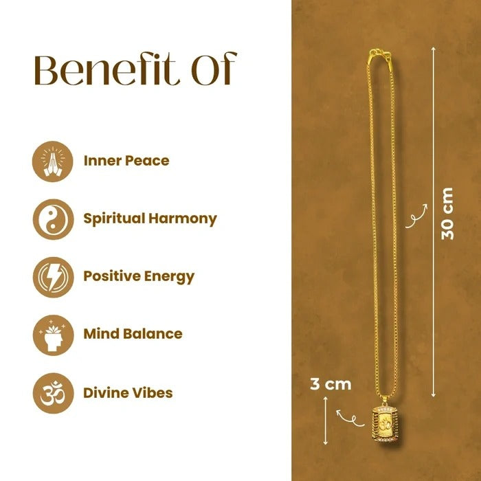 Golden Om Pendant with Chain | Exclusive to VAMA, other brands are fake - VAMA Mall