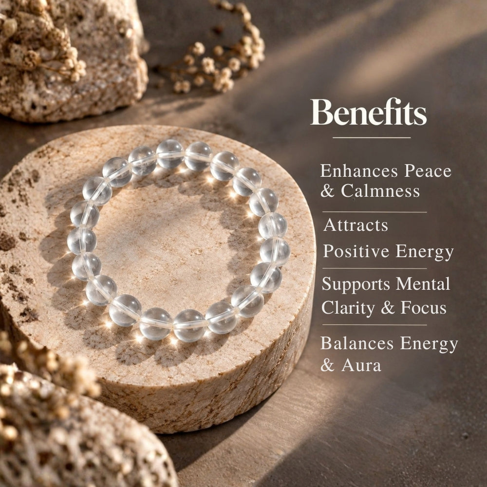 Natural Sphatik Crystal Bracelet | Exclusive to VAMA, other brands are fake - VAMA Mall