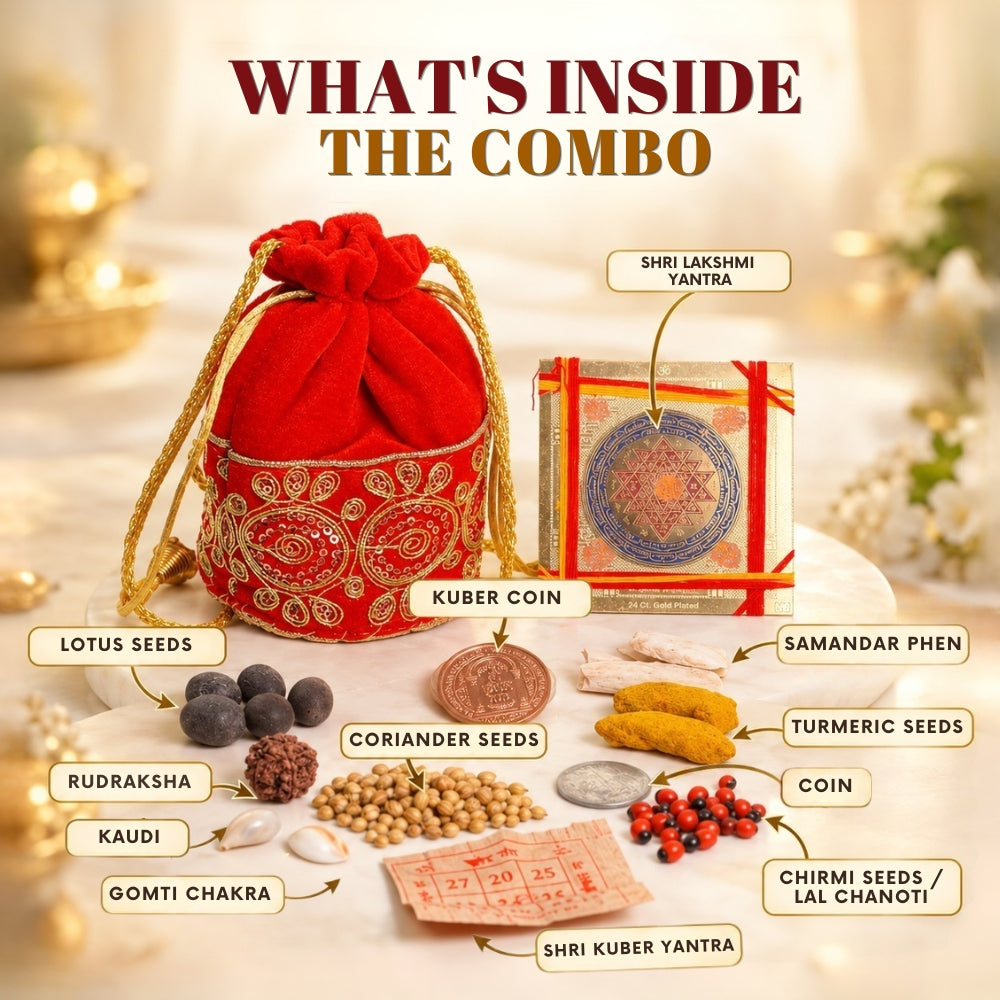 Kuber Samriddhi Combo (Potli + Coin)| Exclusive to VAMA, other brands are fake - VAMA Mall