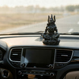 Shiva Rudra Dhyan Sculpture in car dashboard.