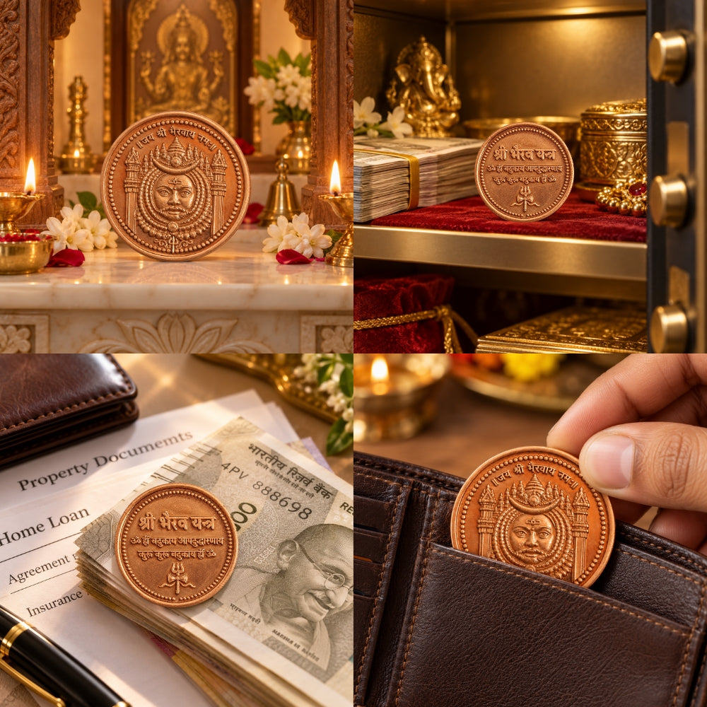Kaal Bhairav Divine Kripa Coin | Exclusive to VAMA, other brands are fake | Blessed at Vikrant Bhairav Temple, Ujjain
