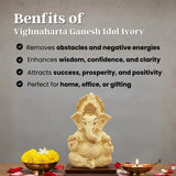 Benifits of Vighnaharta  ganesh idol in ivory color. 