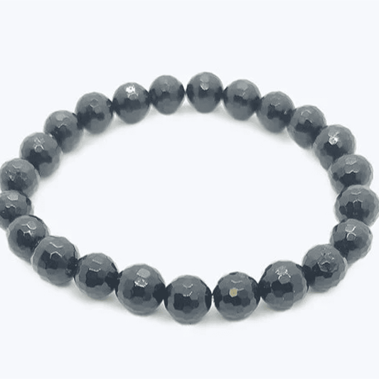 Evil Eye Black Tourmaline Bracelet + FREE 5 Mukhi Rudraksha