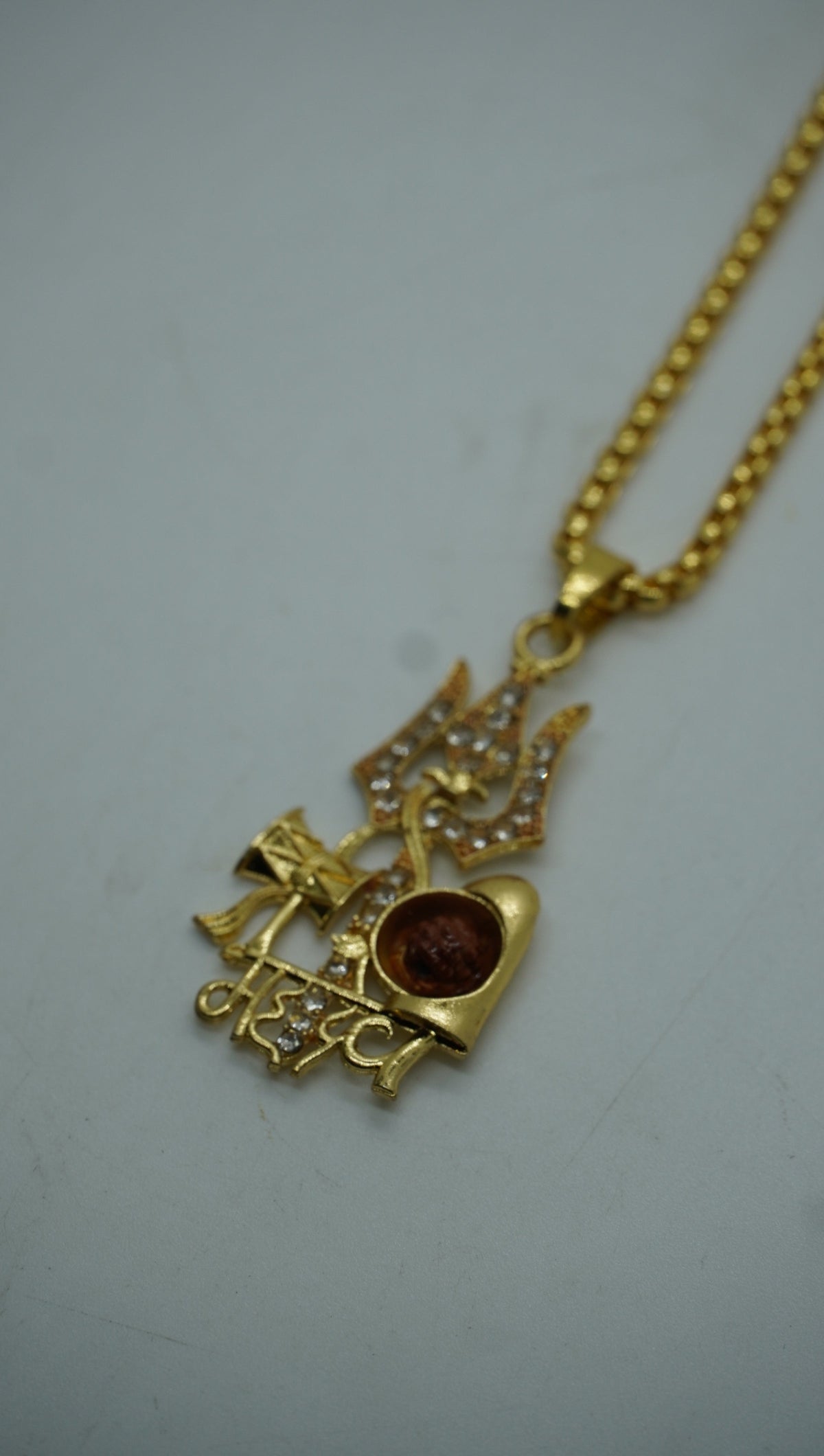 Mahadev Trishul Pendant with Rudraksha