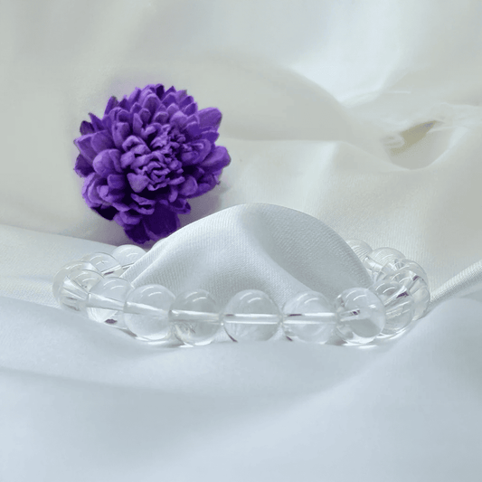 Natural Sphatik Crystal Bracelet + FREE 5 Mukhi Rudraksha