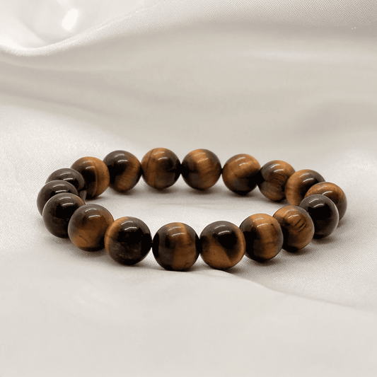 Courageous Tiger Eye Stone Bracelet + FREE 5 Mukhi Rudraksha
