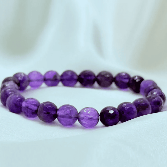 Healing Aura Amethyst  Bracelet + FREE 5 Mukhi Rudraksha