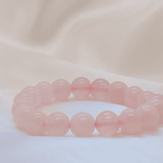 Siddh Rose Quartz Love Attraction Bracelet + FREE 5 Mukhi Rudraksha