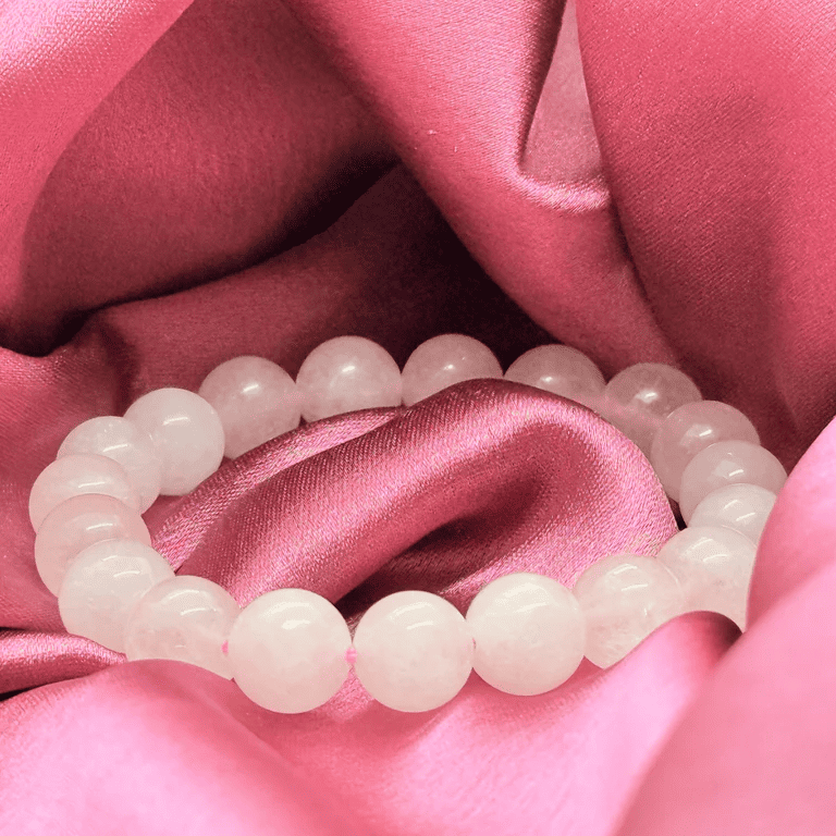 Siddh Rose Quartz Love Attraction Bracelet + FREE 5 Mukhi Rudraksha