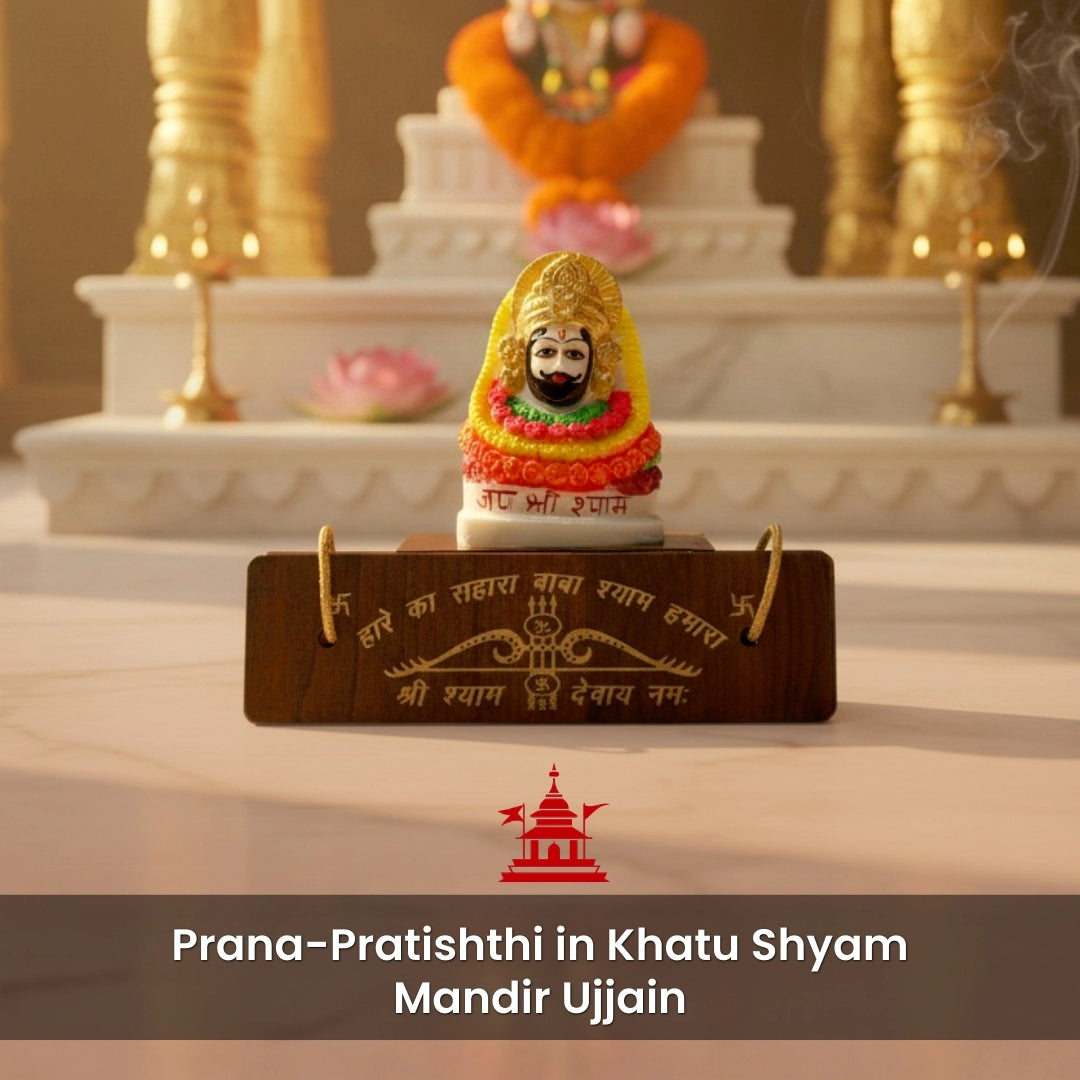 Small idol on a stand with religious significance in a temple setting