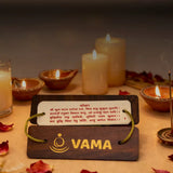 VAMA card with candles and incense on a warm-toned background