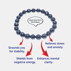 Evil Eye Black Tourmaline Bracelet + FREE 5 Mukhi Rudraksha