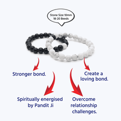 Soulmate Couple Bracelet | Buy 1 Get 1 FREE + FREE 5 Mukhi Rudhraksha