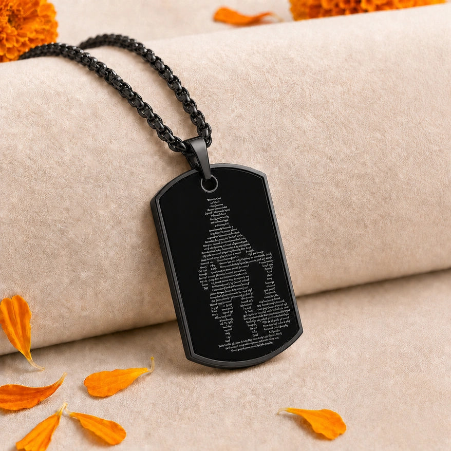 Black Hanuman Chalisa Pendant With Chain