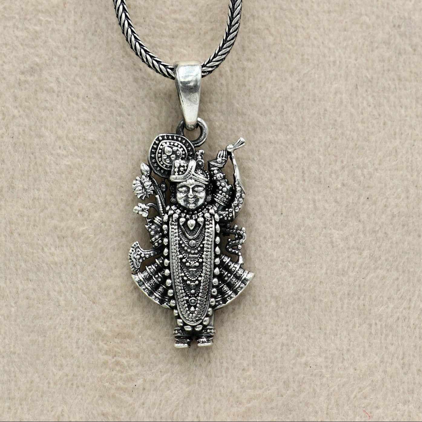 Buy Lord Krishna Silver Pendant online 