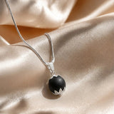 Karungali Pendant with Silver Chain
