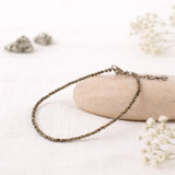 Raw Pyrite Anklet for Wealth Confidence and Prosperity